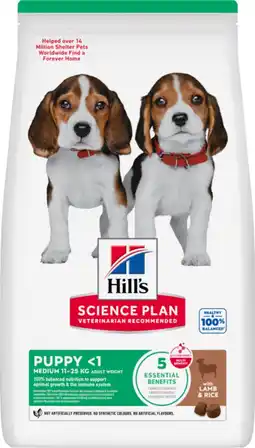 Pets Place Hill's Science Plan Medium Puppy - Hondenbrokken - Lam&Rijst 2,5 kg aanbieding