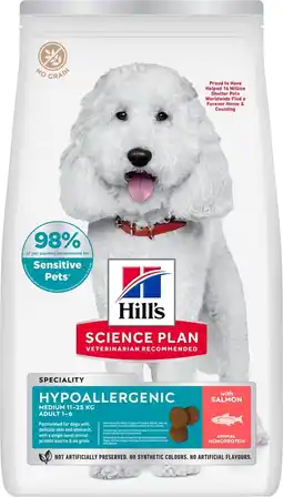 Pets Place Hill's Science Plan Hypoallergenic Adult Medium - Hondenbrokken - Zalm&Tonijn 2,5 kg aanbieding
