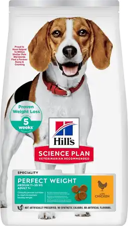 Pets Place Hill's Science Plan Perfect Weight Medium Adult - Hondenbrokken - Kip 2 kg aanbieding