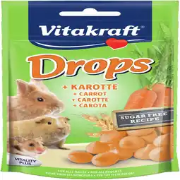 Pets Place Vitakraft Konijn Drops - Snoepjes - 75 g Wortel aanbieding