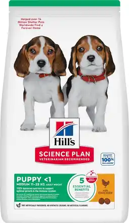 Pets Place Hill's Science Plan Medium Puppy - Hondenbrokken - Kip 2,5 kg aanbieding