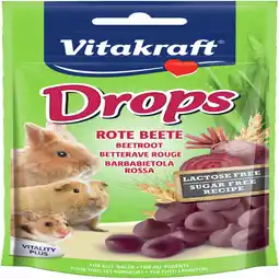 Pets Place Vitakraft Knaagdier Drops - Snoepjes - 75 g Rode biet aanbieding