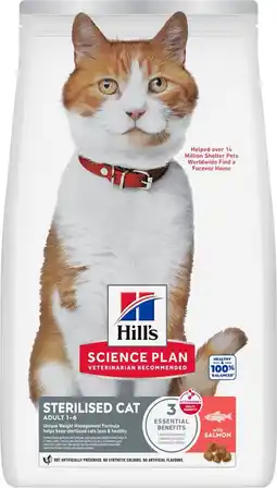Pets Place Hill's Science Plan Adult Sterilised - Kattenbrokken - Zalm 3 kg aanbieding