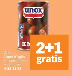 Albert Heijn Alle Unox Knaks aanbieding