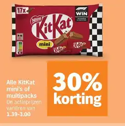 Albert Heijn Alle KitKat mini's of multipacks aanbieding