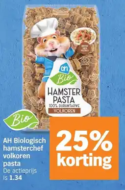 Albert Heijn AH Biologisch Hamsterchef Volkoren Pasta aanbieding