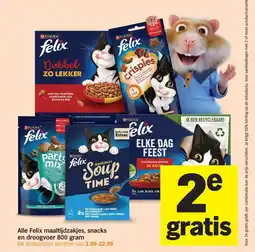 Albert Heijn Alle Felix Maaltijdzakjes, Snacks en Droogvoer aanbieding