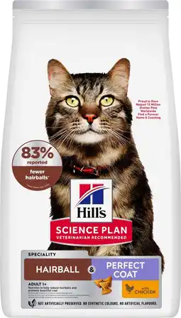 Pets Place Hill's Science Plan Hairball & Perfect Coat Adult - Kattenbrokken - Kip 1,5 kg aanbieding