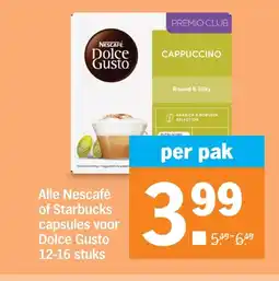 Albert Heijn Alle Nescafé of Starbucks capsules voor Dolce Gusto aanbieding