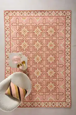 Wehkamp NOUS Living vloerkleed Rosalia roze/terra (290x200cm) aanbieding