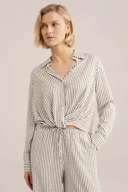 Wehkamp WE Fashion gestreepte blouse bruin aanbieding