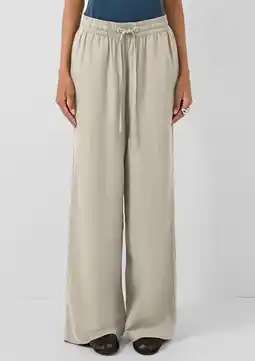 Wehkamp QS regularwaist casual broek met linnen beige aanbieding