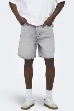 Wehkamp ONLY & SONS ONSFADE denim loose short light grey denim aanbieding