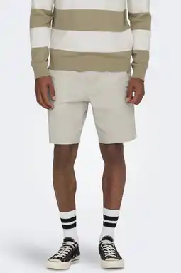 Wehkamp ONLY & SONS ONSLINUS 0007 casual short met linnen beige aanbieding