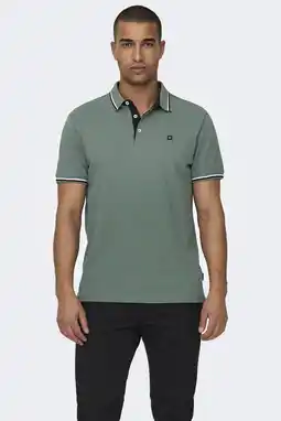 Wehkamp ONLY & SONS regular polo groen aanbieding