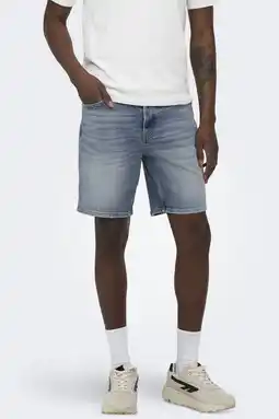 Wehkamp ONLY & SONS ONSEDGE straight short light blue denim aanbieding