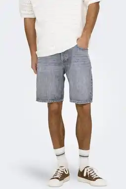 Wehkamp ONLY & SONS ONSEDGE straight casual short grey denim aanbieding