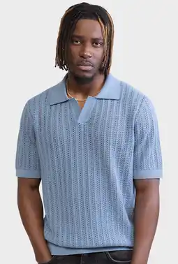 Wehkamp Redefined Rebel regular polo blauw gebreid aanbieding