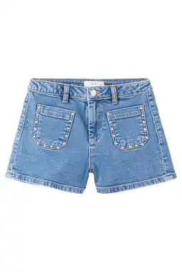 Wehkamp Mango Kids short medium blue denim aanbieding