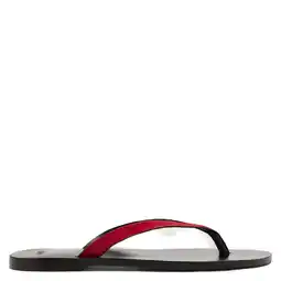Wehkamp Mango leren teenslippers - rood aanbieding