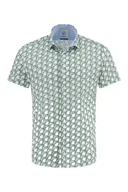 Wehkamp A fish named Fred regular casual overhemd groen aanbieding