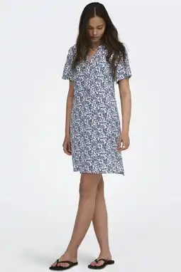 Wehkamp ONLY korte gebloemde zomerjurk - blauw aanbieding
