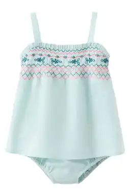 Wehkamp Mango Kids korte jurk met borduursels - lichtblauw aanbieding