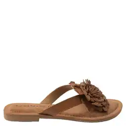 Wehkamp Lazamani Kira suède slippers cognac aanbieding