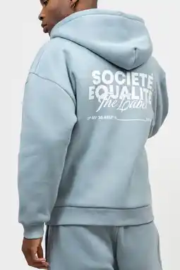 Wehkamp Equalité sweatvest met backprint lichtblauw aanbieding