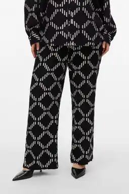 Wehkamp VERO MODA CURVE wide leg regularwaist broek zwart aanbieding