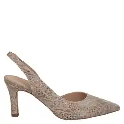 Wehkamp Peter Kaiser leren slingback pumps met slangenprint beige/bruin aanbieding