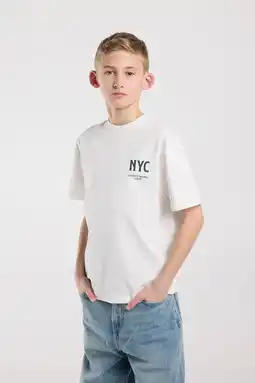 Wehkamp America Today T-shirt met backprint wit aanbieding