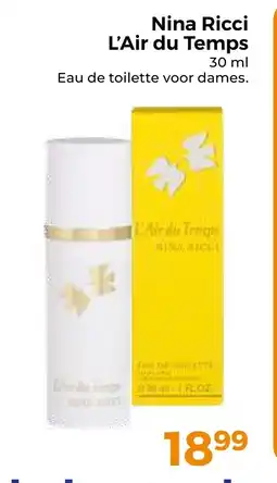 Trekpleister Nina Ricci L'Air du Temps aanbieding