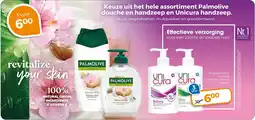 Trekpleister Palmolive douche en handzeep en Unicura handzeep aanbieding