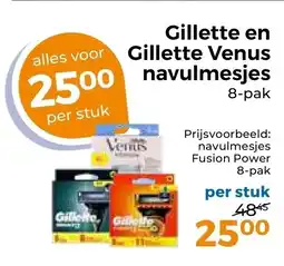 Trekpleister Gillette en gillette venus navulmesjes aanbieding
