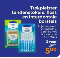 Trekpleister Trekpleister tandenstokers, floss en interdentale borstels aanbieding