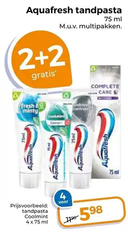 Trekpleister Aquafresh tandpasta aanbieding
