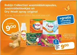 Trekpleister Robijn Collection wasmiddelcapsules, wasmiddeldoekjes en Dry Wash spray original aanbieding