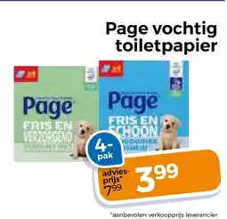 Trekpleister Page vochtig toiletpapier aanbieding