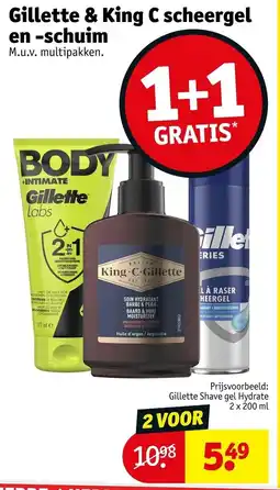 Kruidvat Gillette & King C Scheergel en Schuim aanbieding
