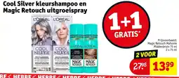 Kruidvat Cool Silver Kleurshampoo en Magic Retouch Uitgroeispray aanbieding