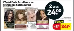 Kruidvat L'Oréal Paris Excellence en Préférence Haarkleuring aanbieding