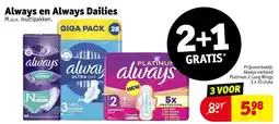 Kruidvat Always en Always Dailies aanbieding