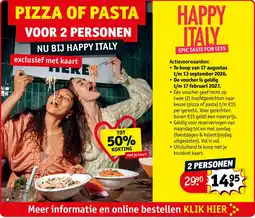 Kruidvat Pizza of Pasta 2 personen aanbieding