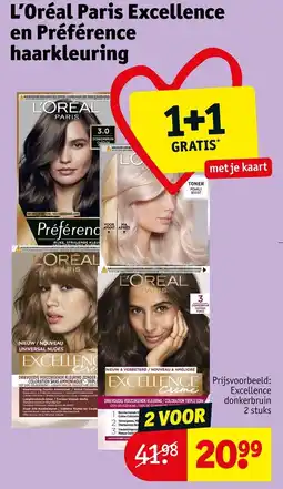 Kruidvat L'Oréal Paris Excellence en Préférence Haarkleuring aanbieding