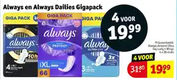 Kruidvat Always en Always dailies Gigapack aanbieding