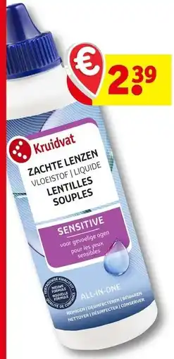 Kruidvat Kruidvat zachte lenzen vloeistof liquide lentilles souples aanbieding