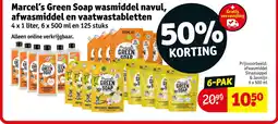 Kruidvat Marcel's Green Soap wasmiddel navul, afwasmiddel en vaatwastabletten aanbieding