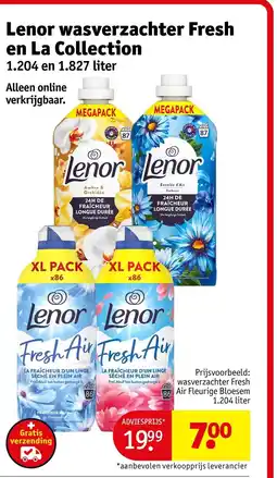Kruidvat Lenor wasverzachter Fresh en La Collection aanbieding