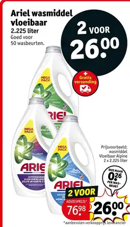 Kruidvat Ariel wasmiddel vloeibaar aanbieding